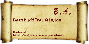 Batthyány Alajos névjegykártya